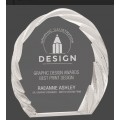 6 inch Oval Crystal with Decorative Edge 